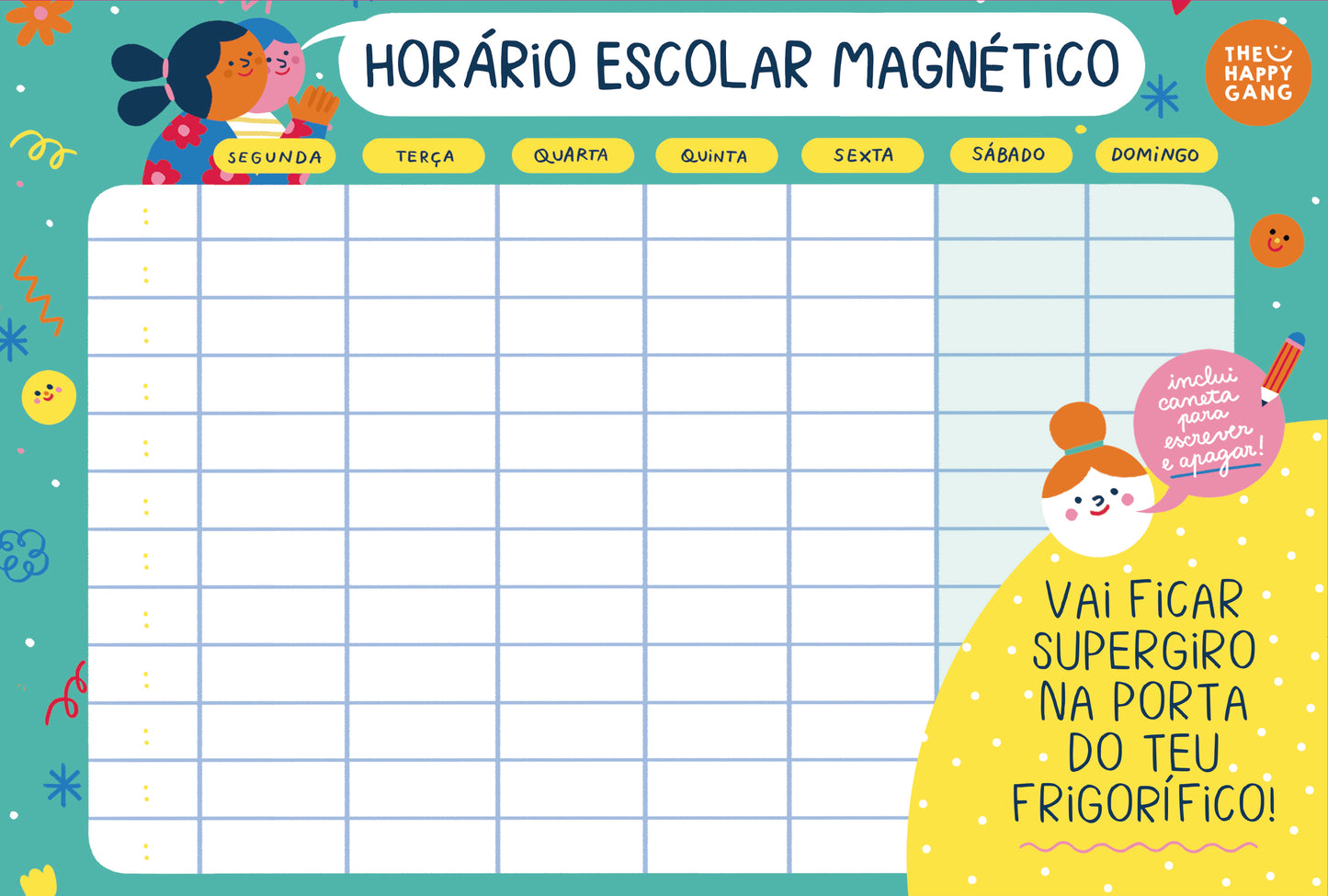 Horário Escolar Magnético - Happy Colors