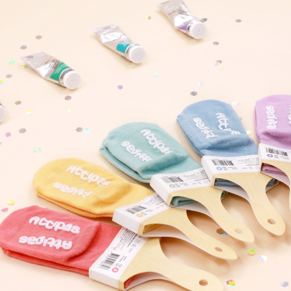 Meias Antiderrapantes Attipas Rainbow - Rosa (1 par)