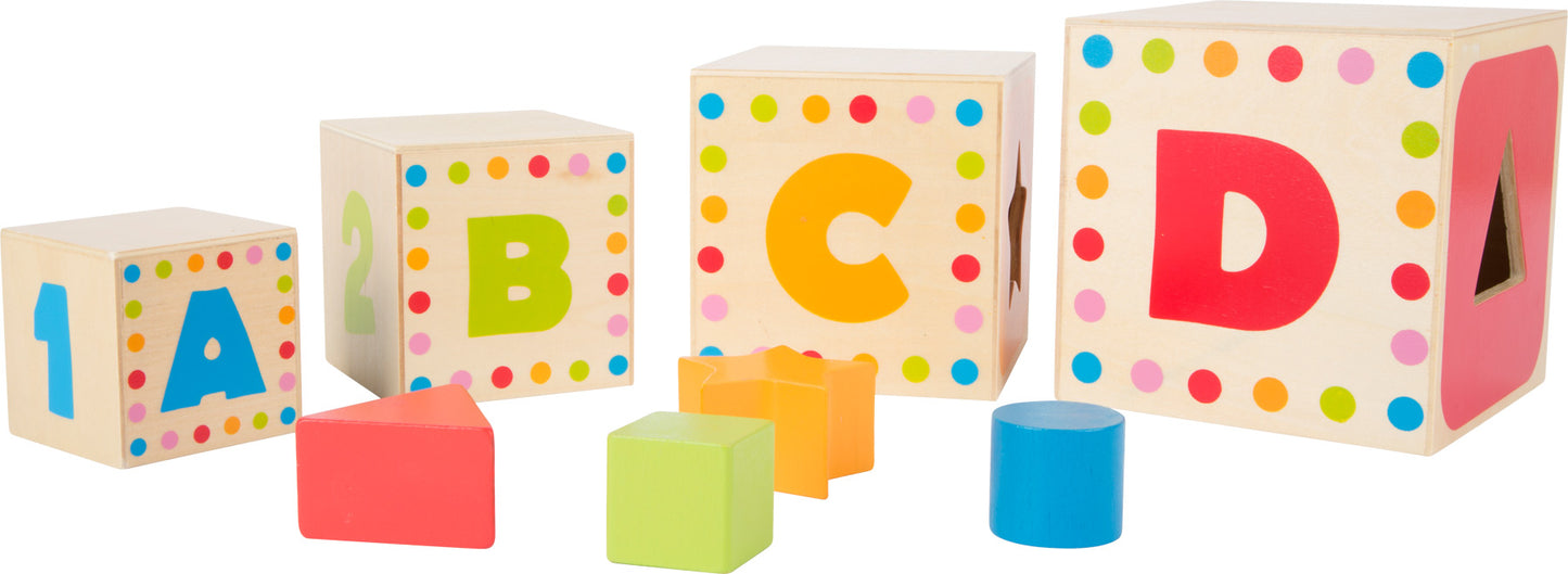 Cubos Empilháveis Educativos ABC para crianças