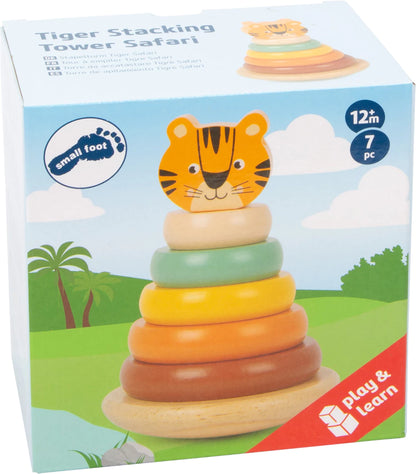 Torre de Empilhar de madeira "Tigre" – 7 Peças