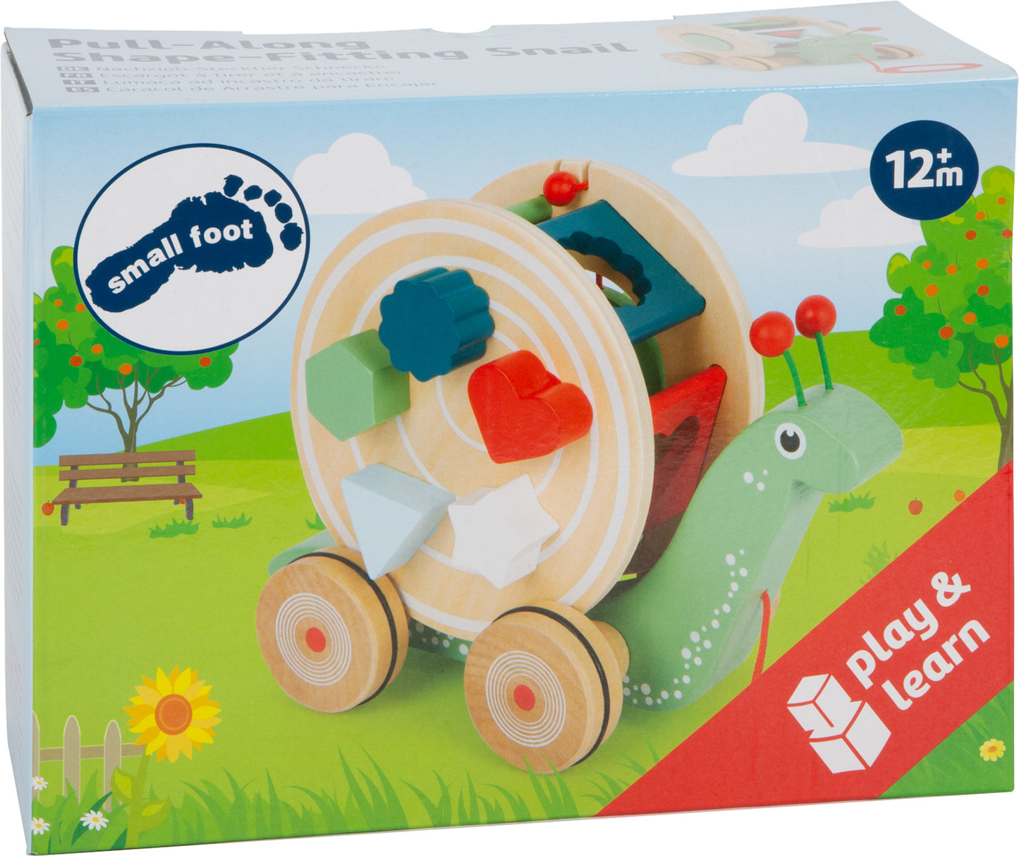 Caracol de Puxar em Madeira – Brinquedo Educativo para Bebés