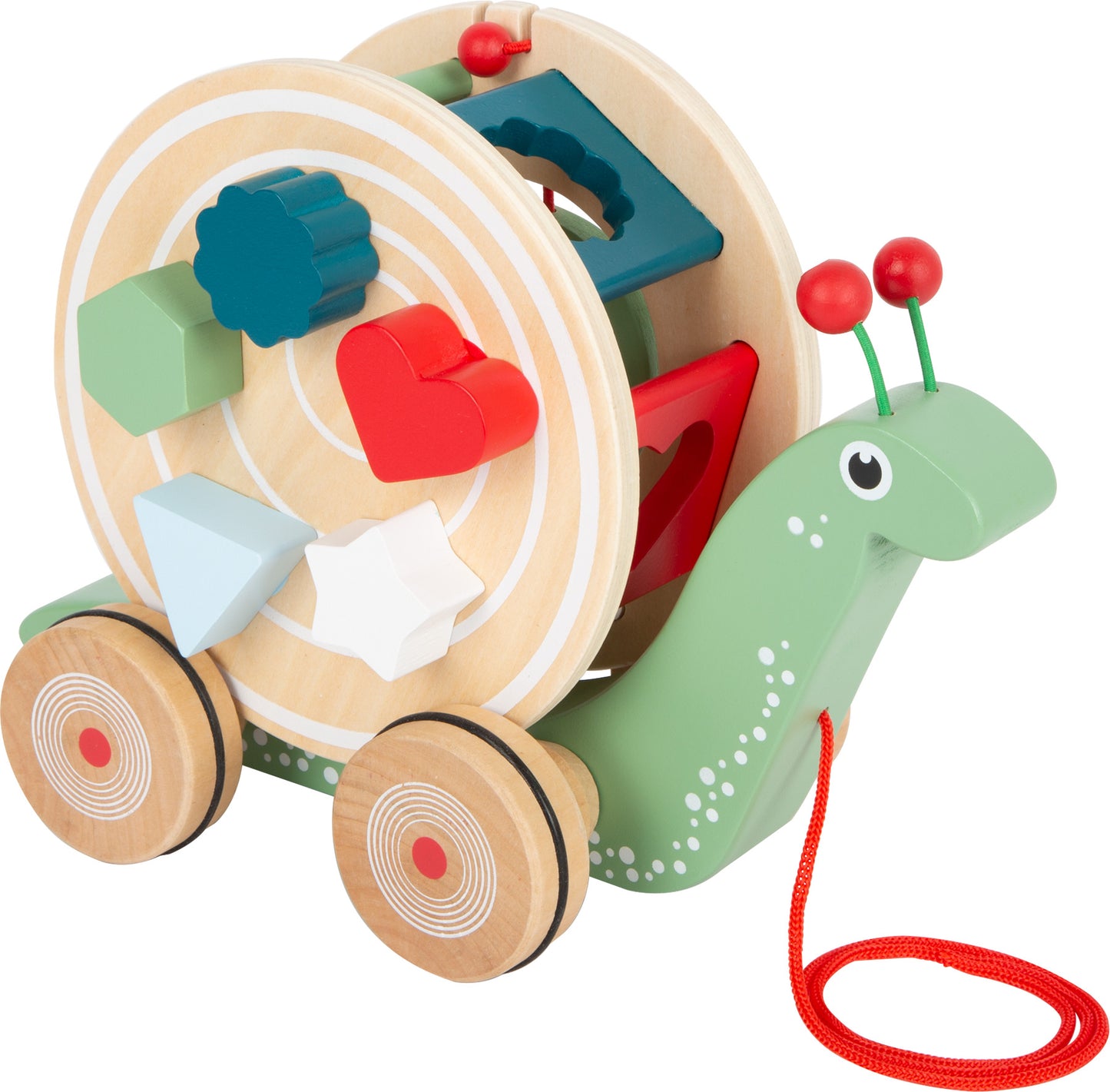 Caracol de Puxar em Madeira – Brinquedo Educativo para Bebés