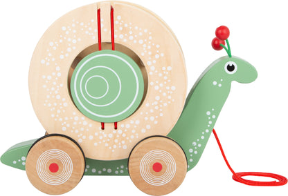 Caracol de Puxar em Madeira – Brinquedo Educativo para Bebés