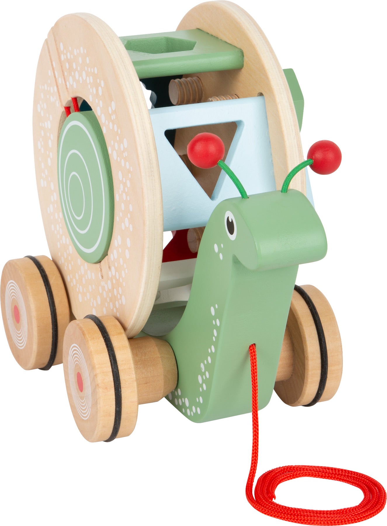 Caracol de Puxar em Madeira – Brinquedo Educativo para Bebés