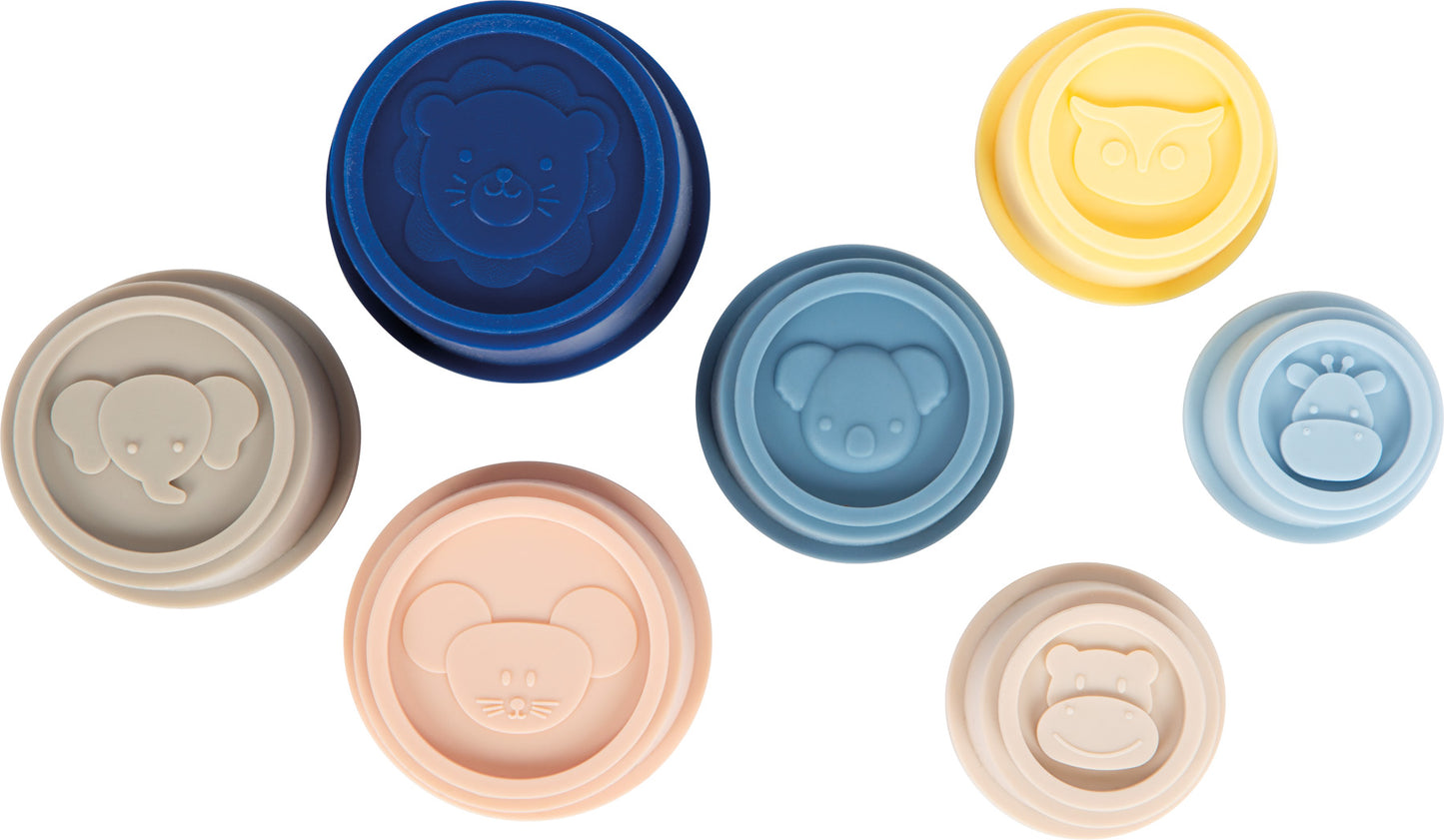 Copos Empilháveis em Silicone – Brinquedo Sensorial e Didático
