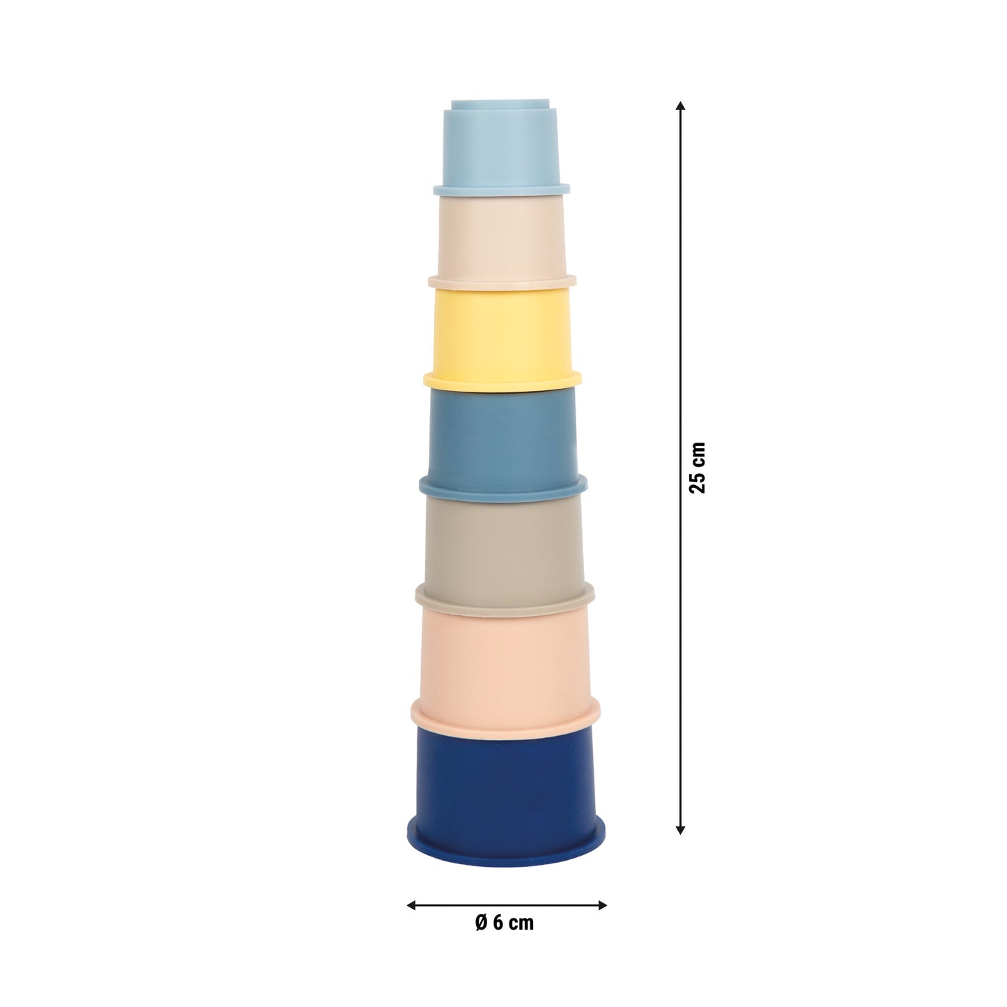 Copos Empilháveis em Silicone – Brinquedo Sensorial e Didático