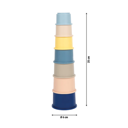 Copos Empilháveis em Silicone – Brinquedo Sensorial e Didático