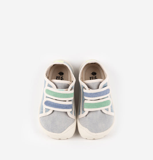 Sapatilhas Bosco Barefoot Basket Tiras Lona - Azul