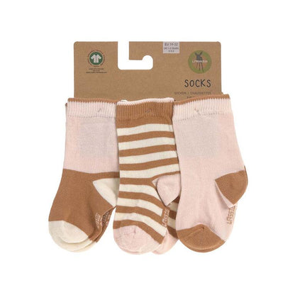 Pack 3 Meias Infantis Lässig - Creme/Rosa