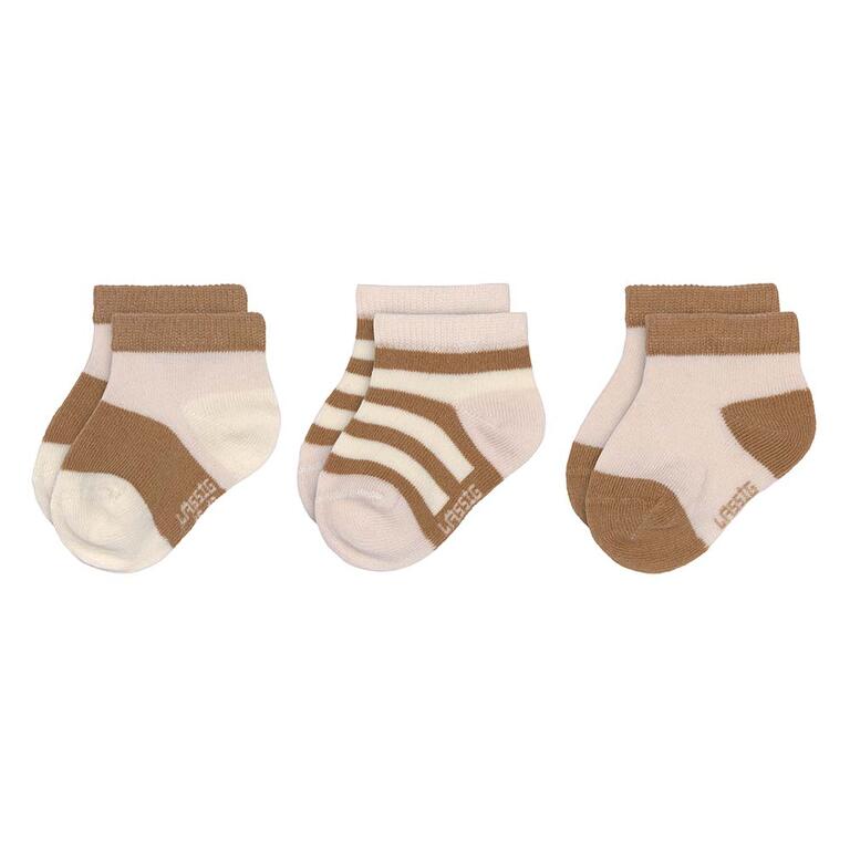 Meias Tornozelo Infantis LÄSSIG - Pack 3 - Rosa/Creme