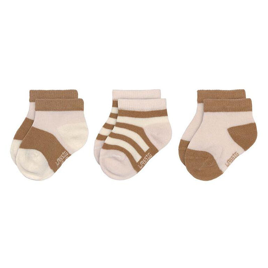 Meias Tornozelo Infantis LÄSSIG - Pack 3 - Rosa/Creme