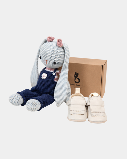 Sapatinhos Barefoot Bunny Girafinha - Creme
