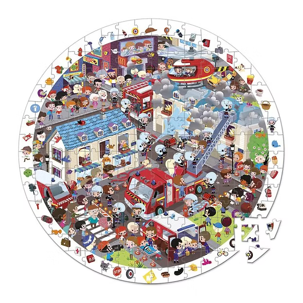 Puzzle 2 em 1 - Bombeiros (208 Peças) +6A