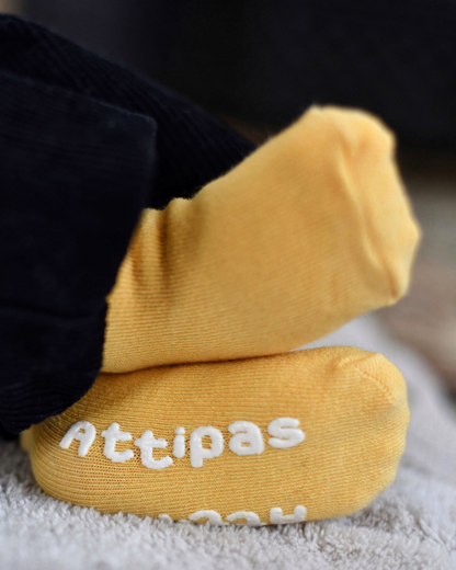 Meias Antiderrapantes Attipas Rainbow - Amarelo (1 par)
