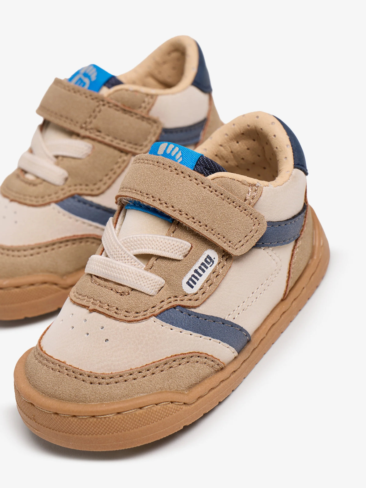 Sapatilhas Barefoot MTNG Free Baby - Bege/Azul