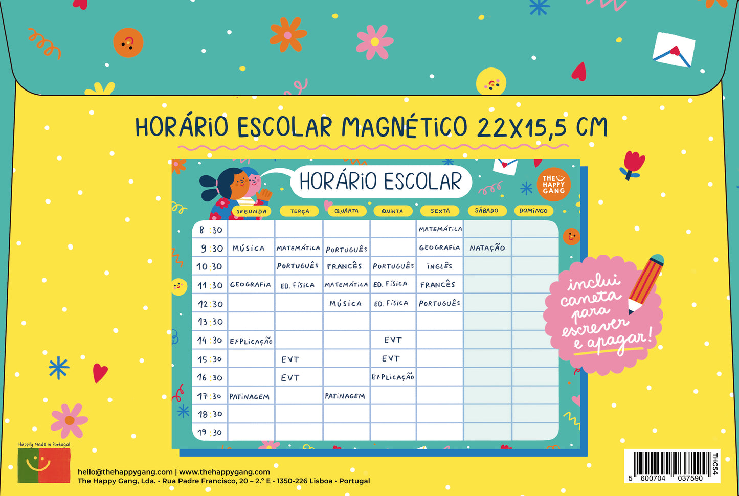 Horário Escolar Magnético - Happy Colors