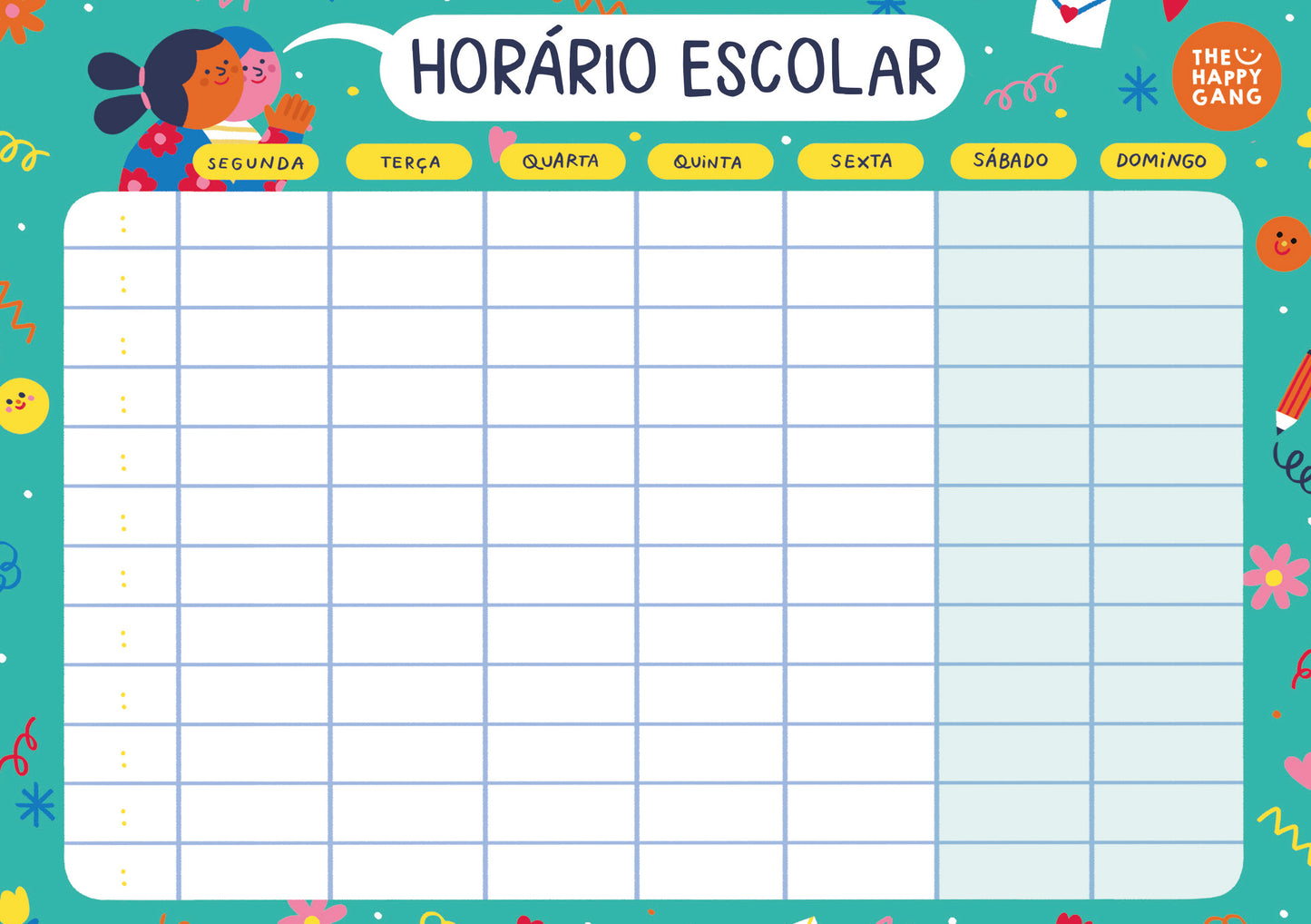 Horário Escolar Magnético - Happy Colors