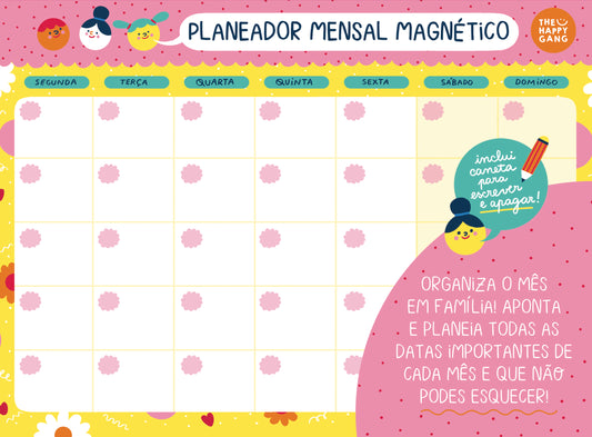 Planeador Mensal Magnético - Happy Colors