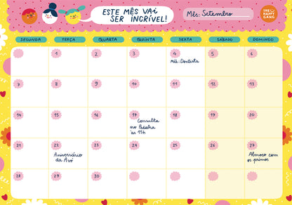 Planeador Mensal Magnético - Happy Colors