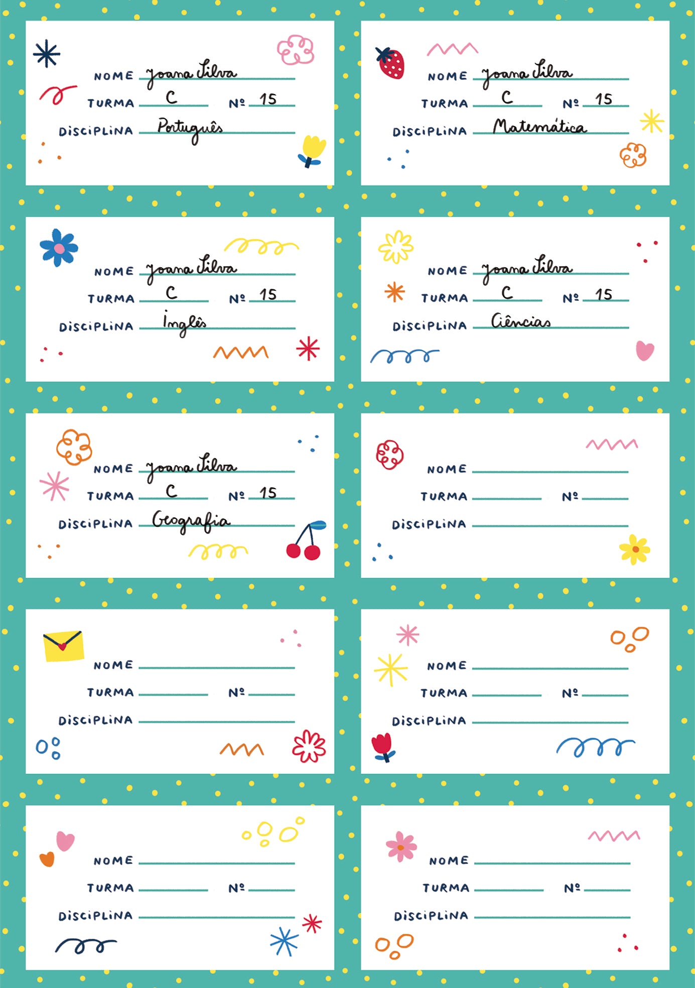 Etiquetas Escolares - Happy Colors