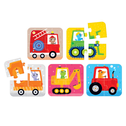 On‑the‑Go Puzzles – Veículos + 2 anos (Banana Panda)