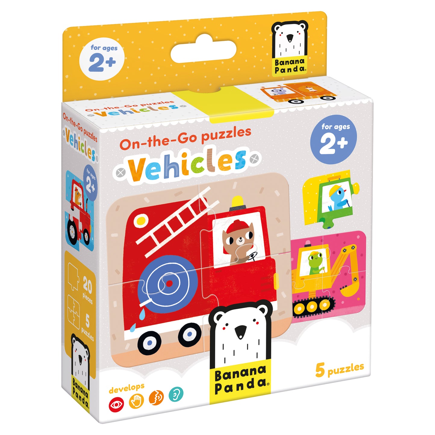 On‑the‑Go Puzzles – Veículos + 2 anos (Banana Panda)