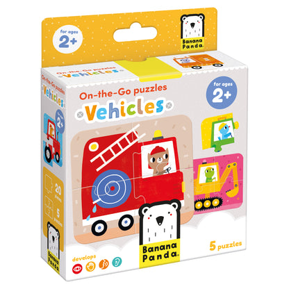 On‑the‑Go Puzzles – Veículos + 2 anos (Banana Panda)