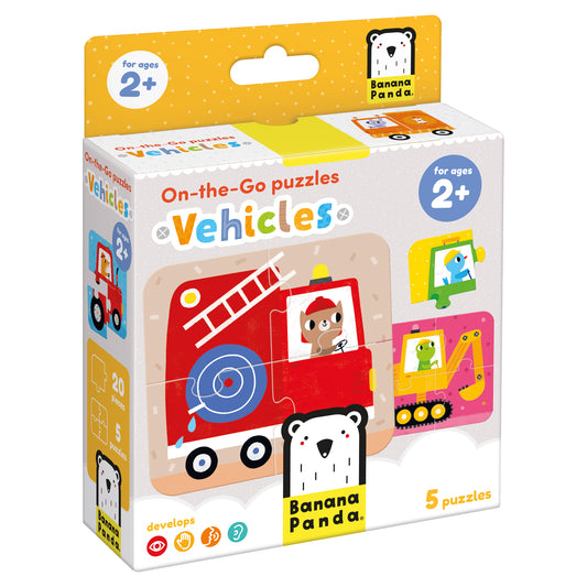 On‑the‑Go Puzzles – Veículos + 2 anos (Banana Panda)
