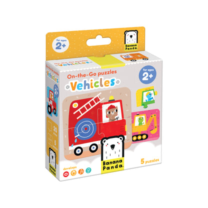 On‑the‑Go Puzzles – Veículos + 2 anos (Banana Panda)