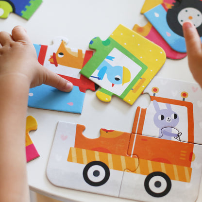 On‑the‑Go Puzzles – Veículos + 2 anos (Banana Panda)