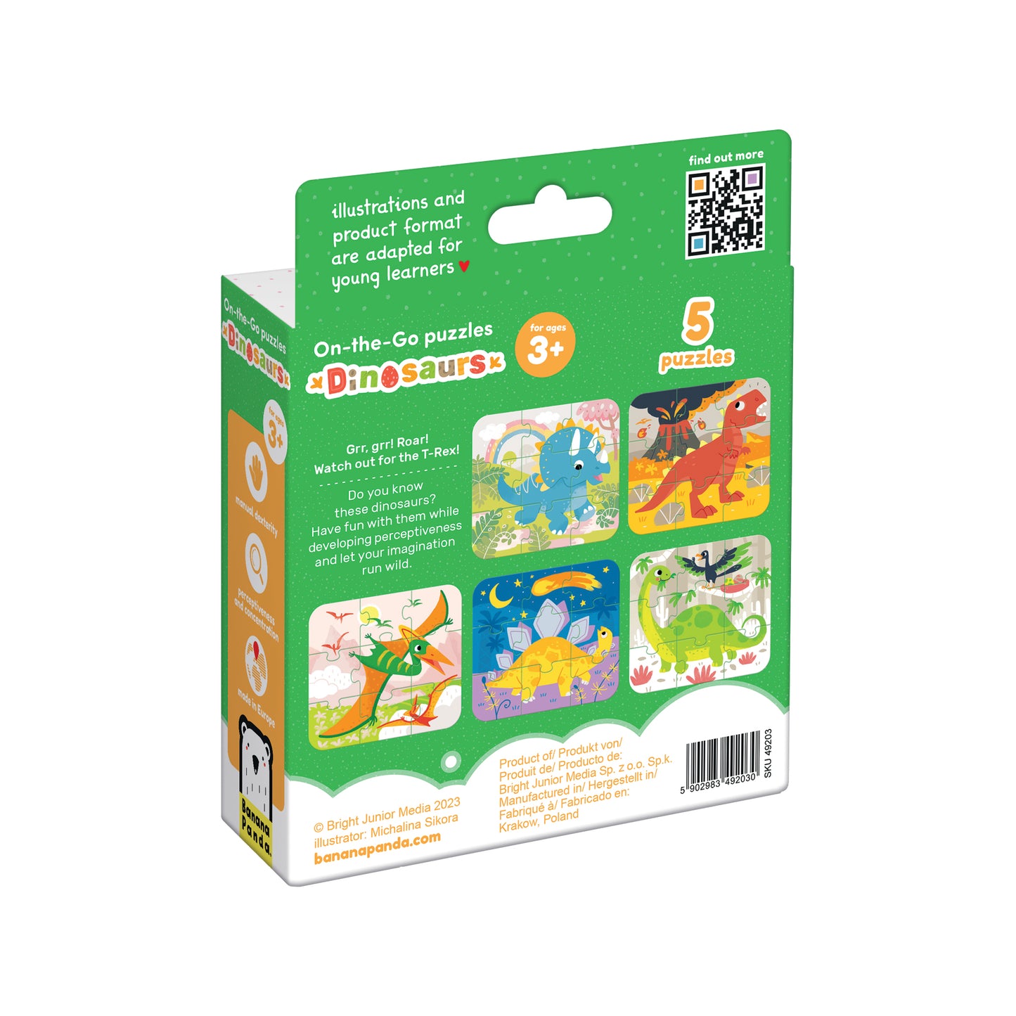 On‑the‑Go Puzzles – Dinossauros + 3 anos (Banana Panda)