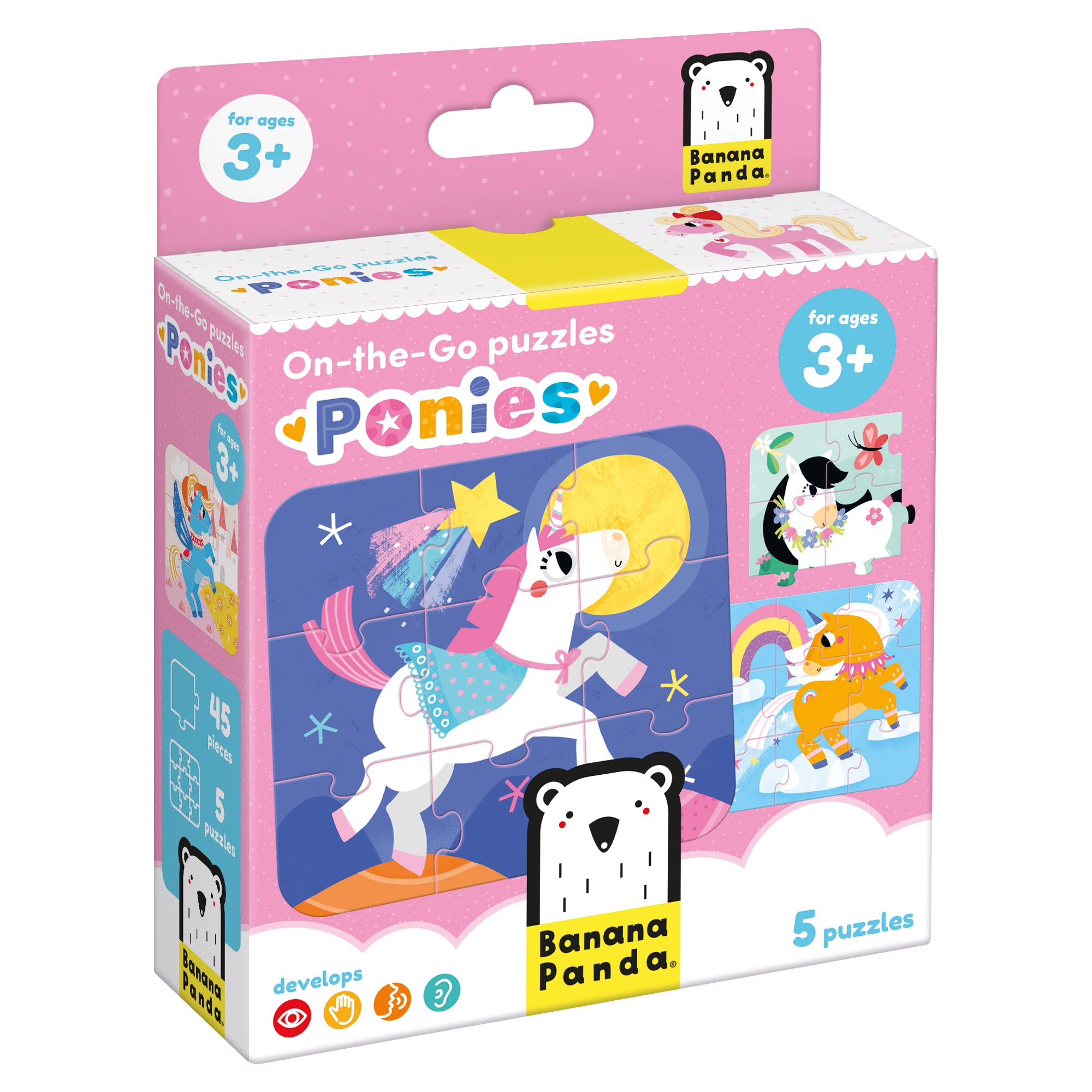 On‑the‑Go Puzzles – Póneis + 3 anos (Banana Panda)