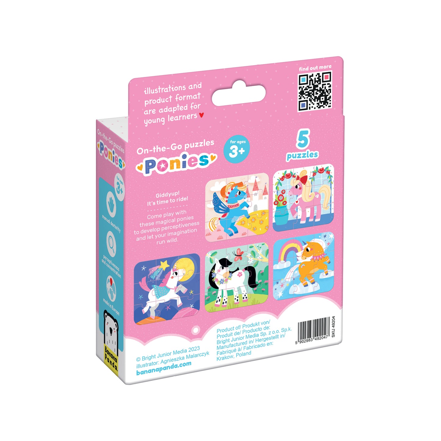 On‑the‑Go Puzzles – Póneis + 3 anos (Banana Panda)