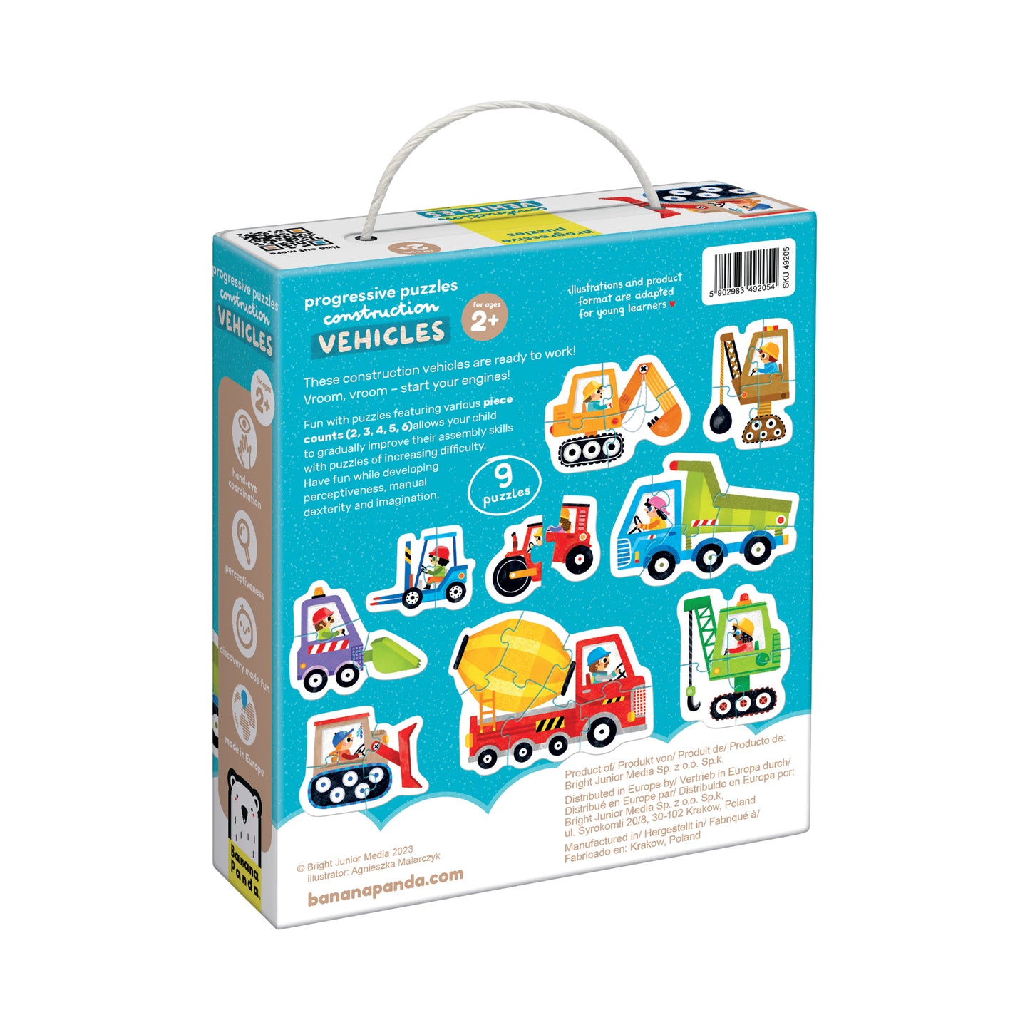 Puzzle Progressivo Veículos + 2 anos (Banana Panda)