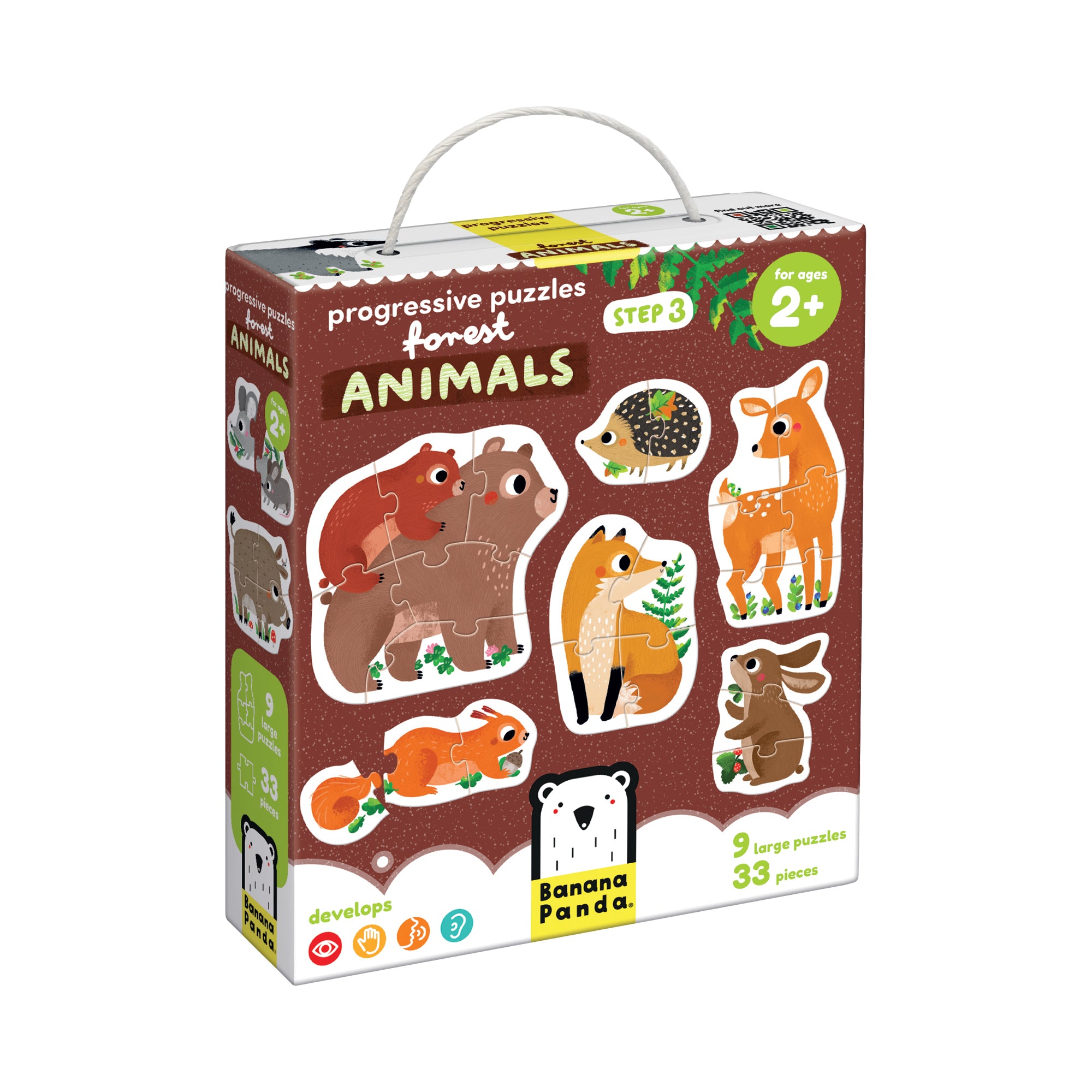 Progressive Puzzles – Animais da Floresta  + 2 anos (Banana Panda)