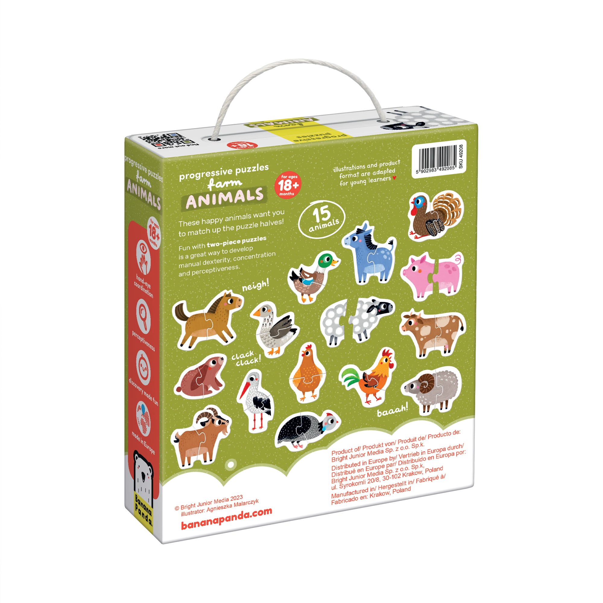 Progressive Puzzles – Animais da Quinta + 2 anos (Banana Panda)