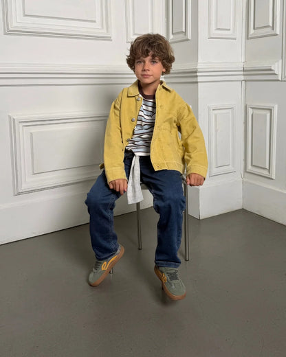 Sapatilhas Barefoot Criança Lejan One Nylon - Mineral Gray / Mustard