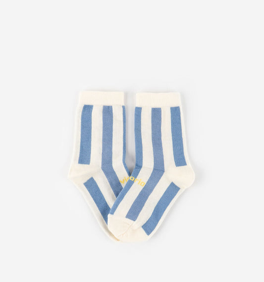 Meias Barefoot de Algodão para Criança - Riscas Azul