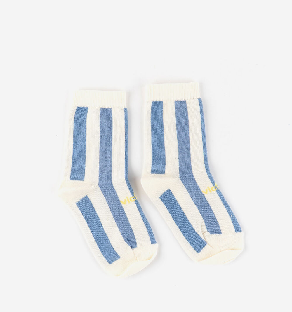 Meias Barefoot de Algodão para Criança - Riscas Azul