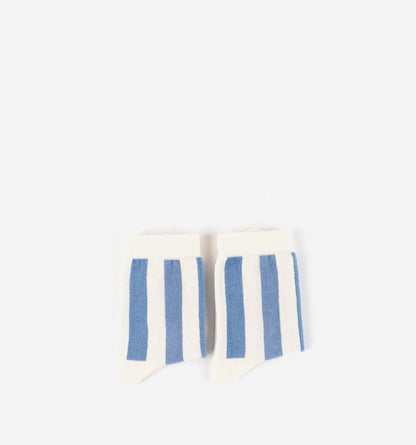 Meias Barefoot de Algodão para Criança - Riscas Azul
