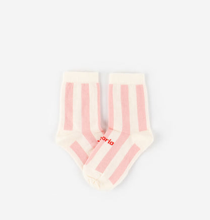 Meias Barefoot de Algodão para Criança - Riscas Rosa