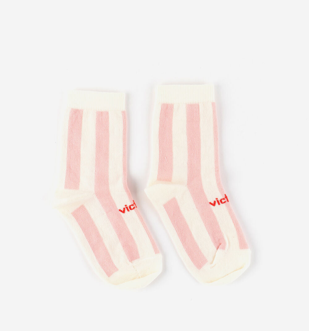 Meias Barefoot de Algodão para Criança - Riscas Rosa