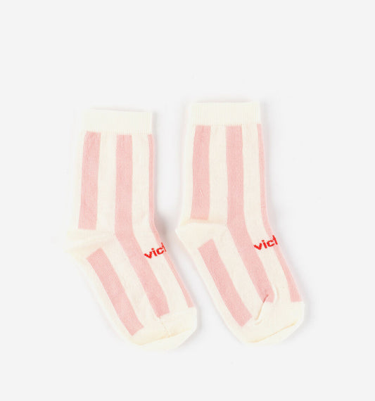 Meias Barefoot de Algodão para Criança - Riscas Rosa