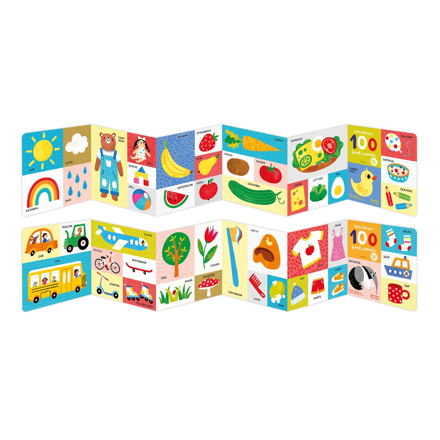 Little Library - 100 First Words + 12 meses (Banana Panda)