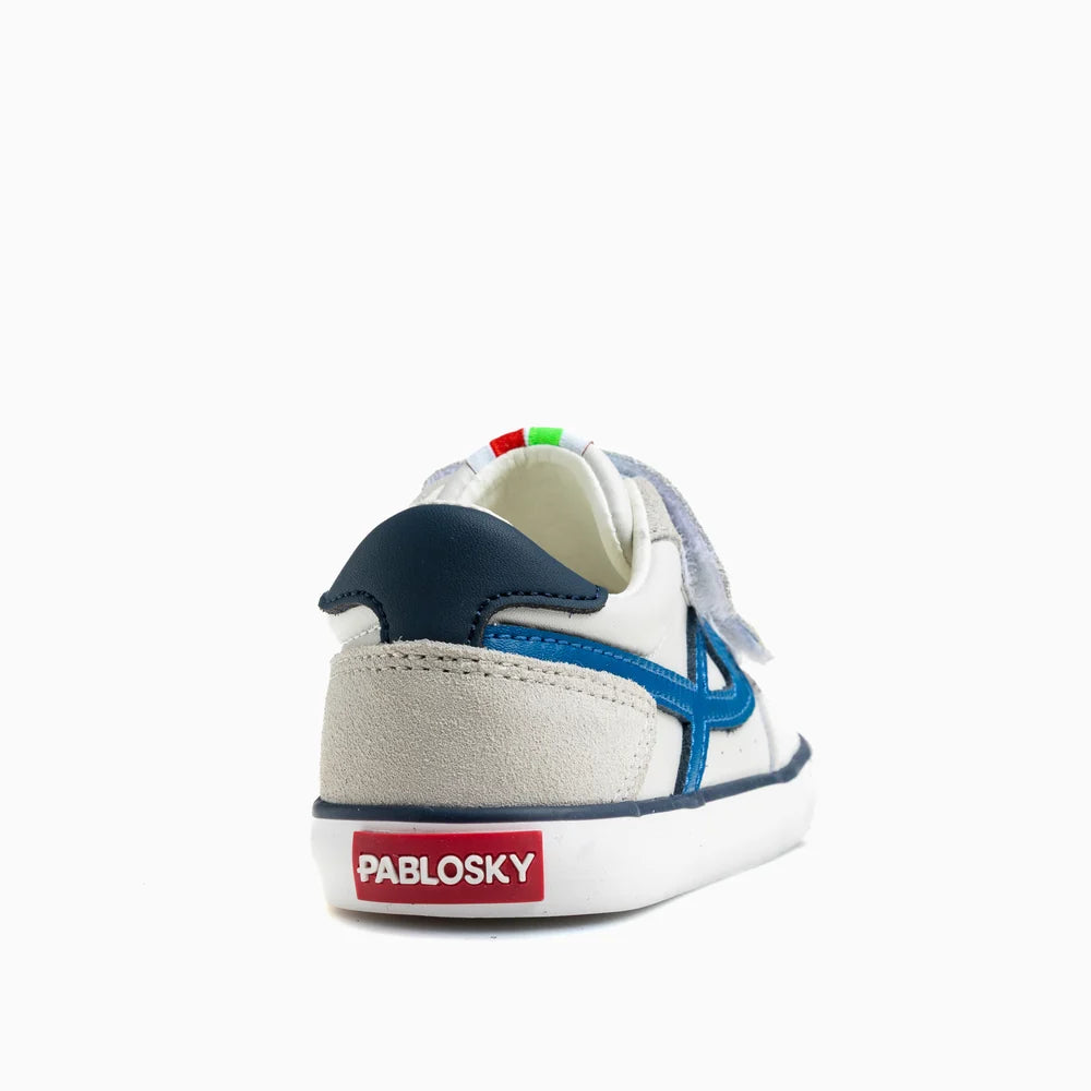 Sapatilhas Barefoot Pablosky City – Branco/Azul