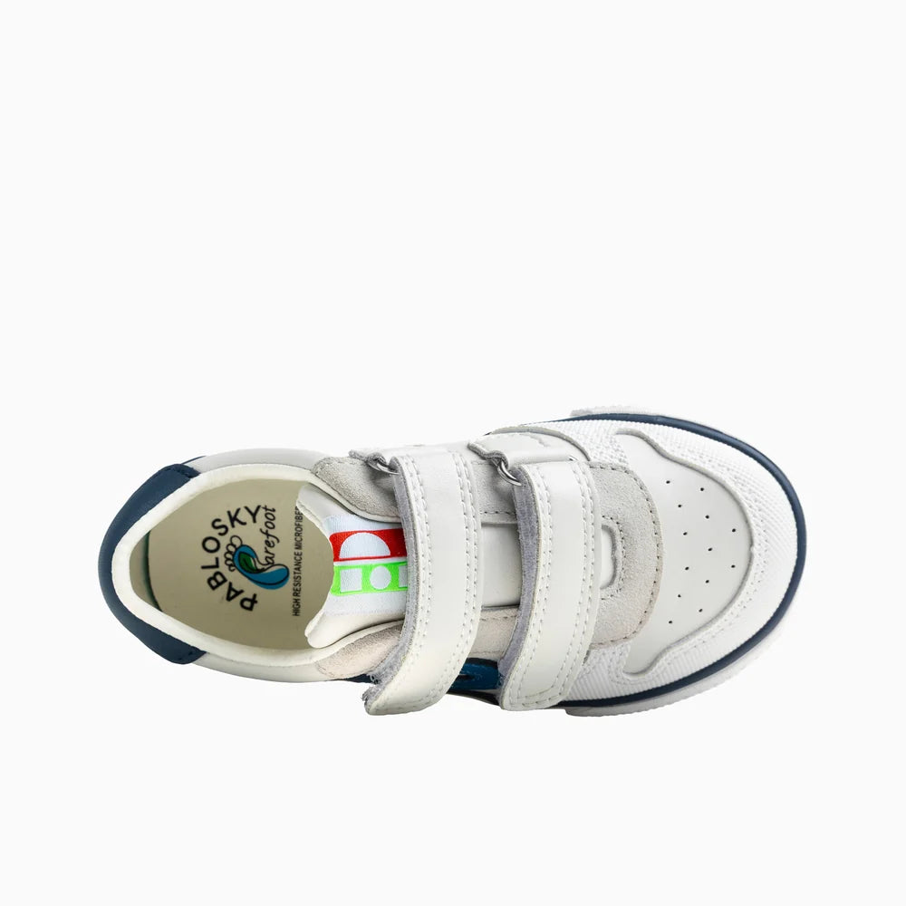 Sapatilhas Barefoot Pablosky City – Branco/Azul