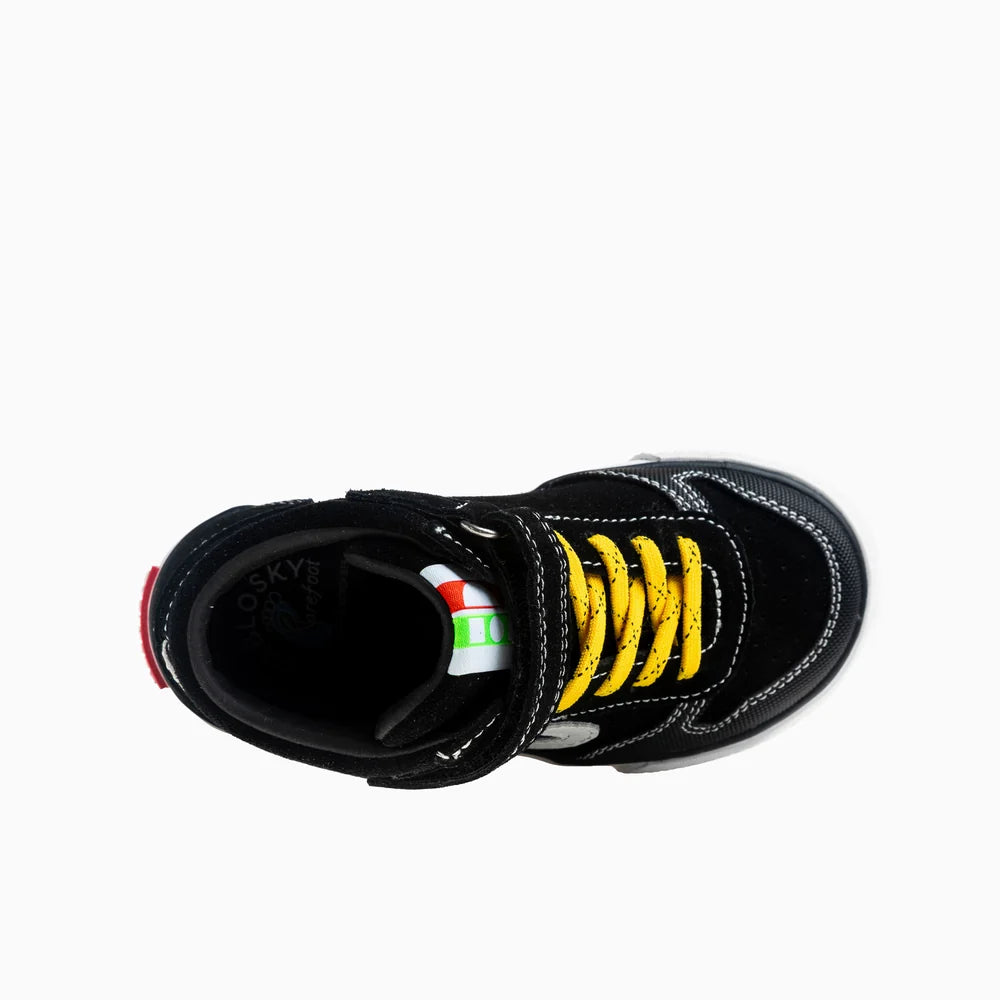 Sapatilhas Barefoot Pablosky City - Preto/Amarelo