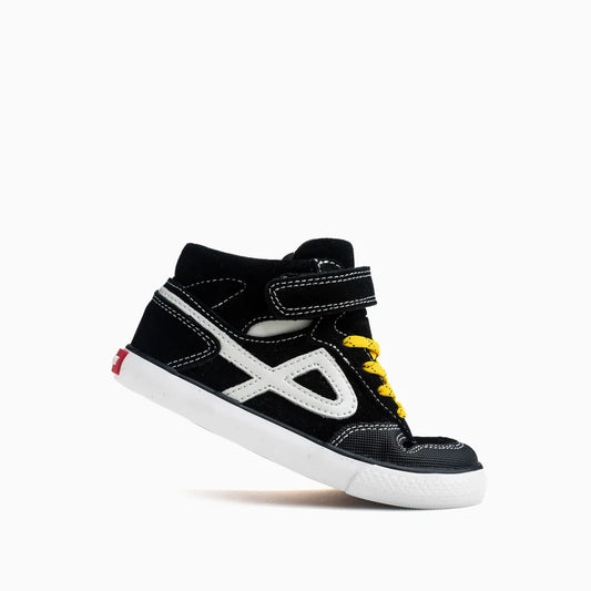 Sapatilhas Barefoot Pablosky City - Preto/Amarelo