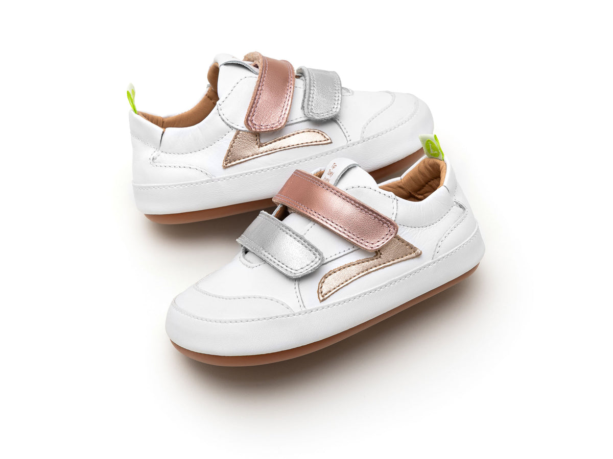 EM BREVE: Sapatilhas Barefoot Tip Toey Joey Landy - White/Rose Gold