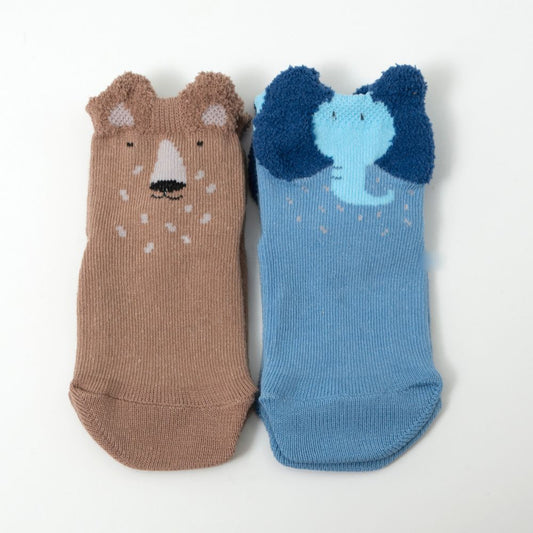 Meias Barefoot Antiderrapantes Attipas Bear + Elephant – Pack 2 und.